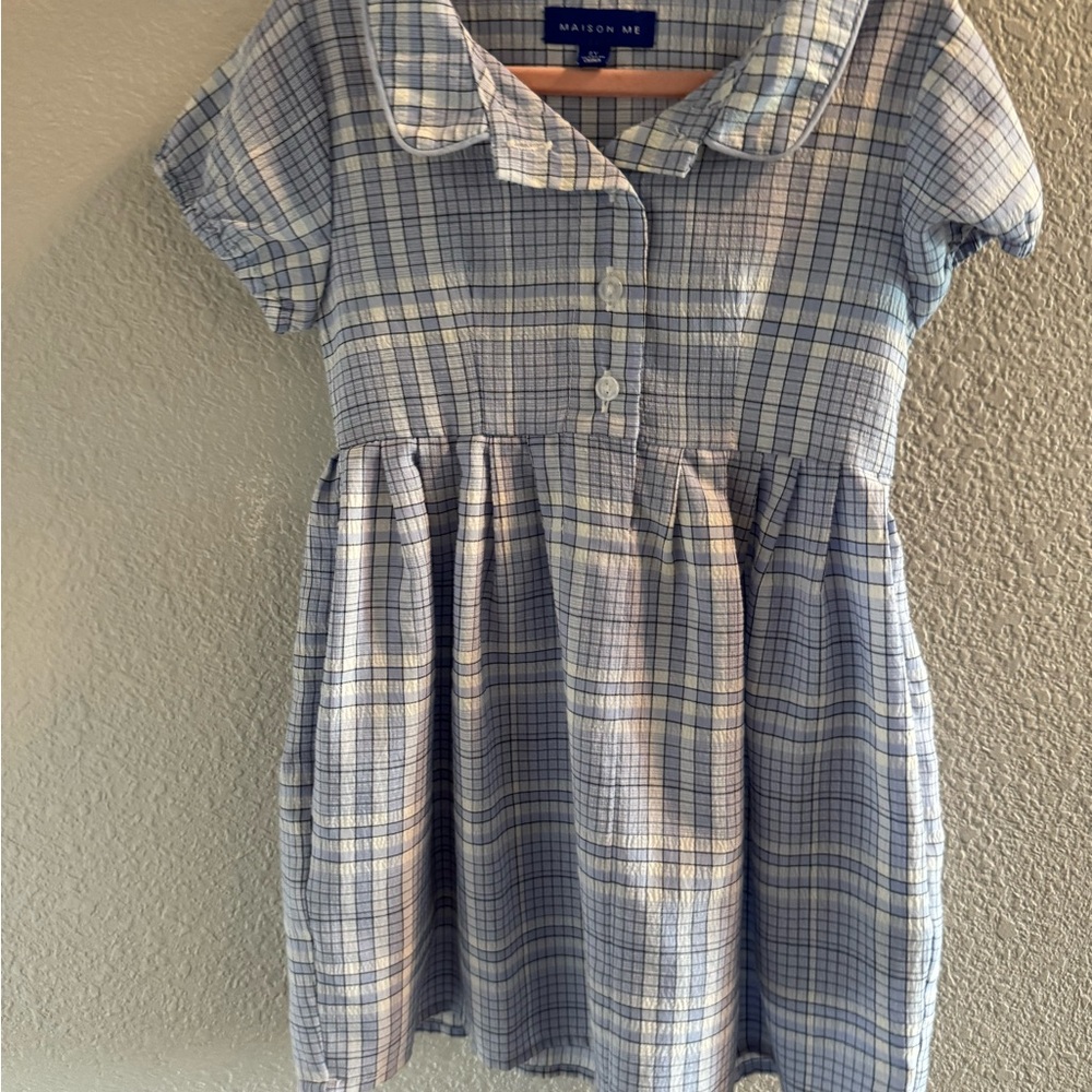 Blue Checkered Kids Dress